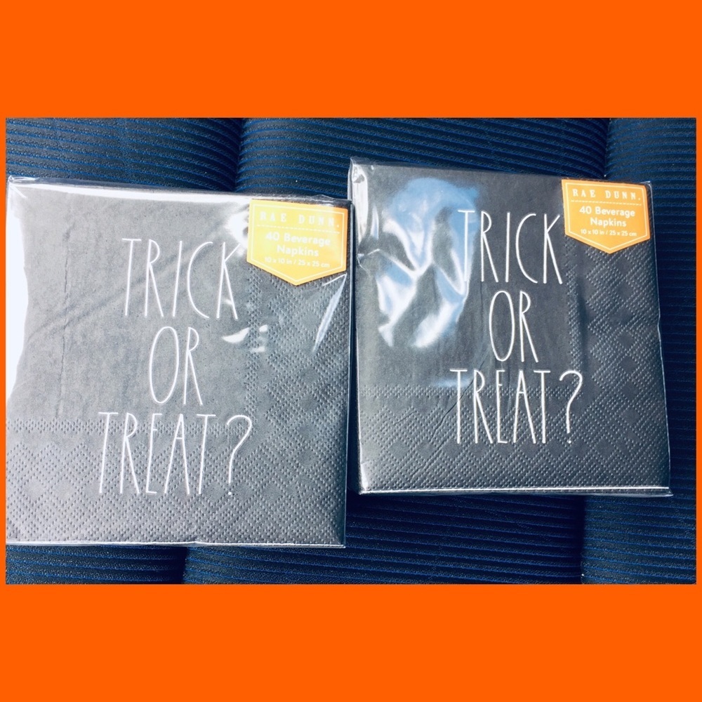 2 packs Rae Dunn Cocktail Napkins Halloween Black